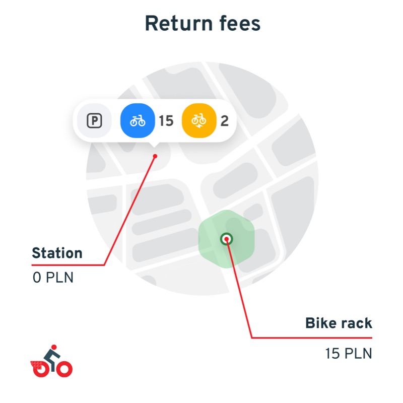 From now on, you can finish your ride at a station or at a labelled bike rack.