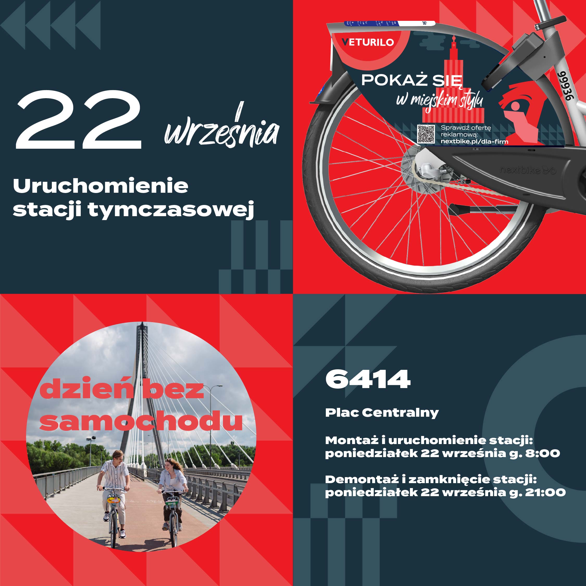 Stacja tymczasowa na Placu Centralnym z okazji Dnia Bez Samochodu