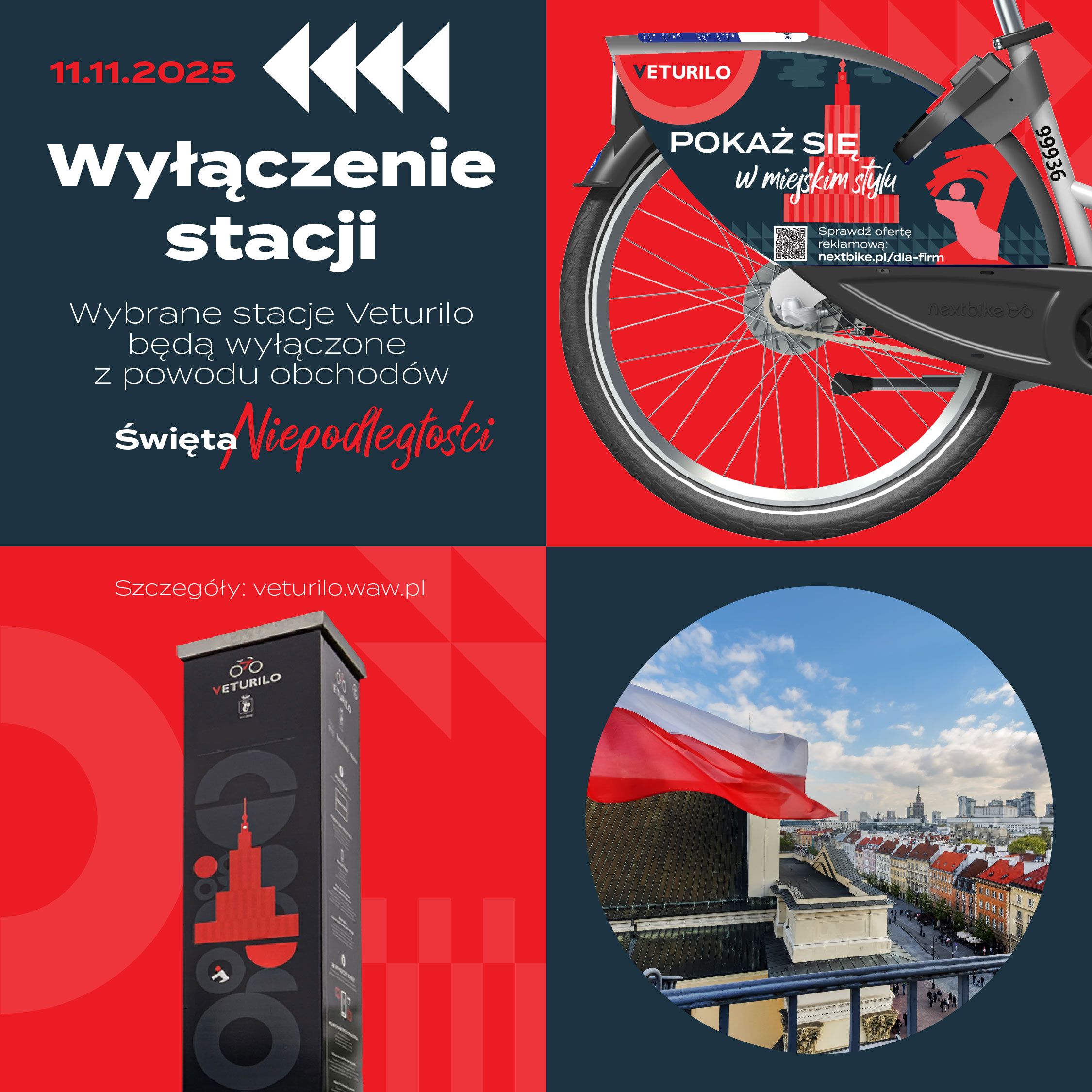 (Polski) Planujesz przejazd 11 listopada? Sprawdź, które stacje będą chwilowo nieczynne.