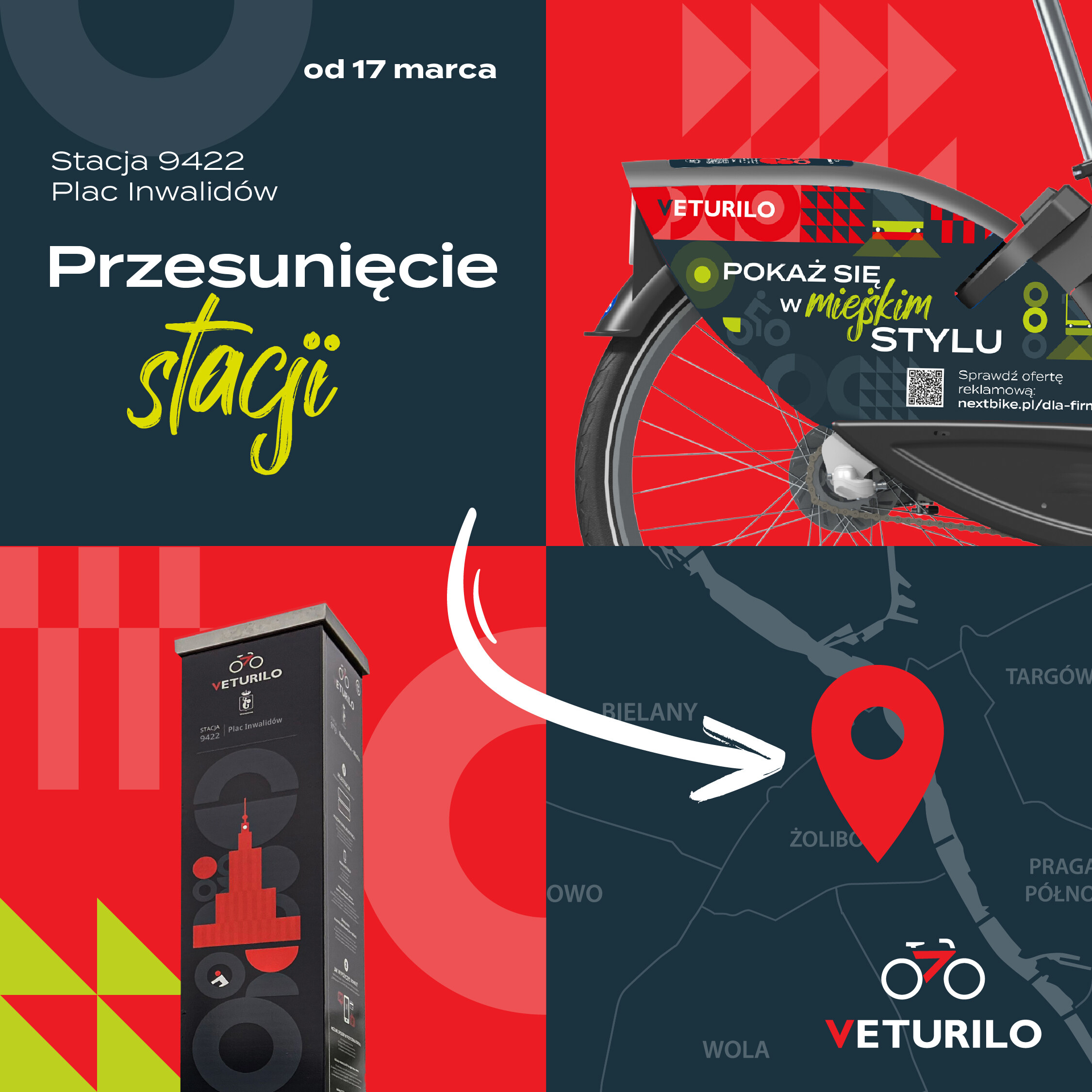 Tymczasowe przeniesienie stacji 9422 – Plac Inwalidów