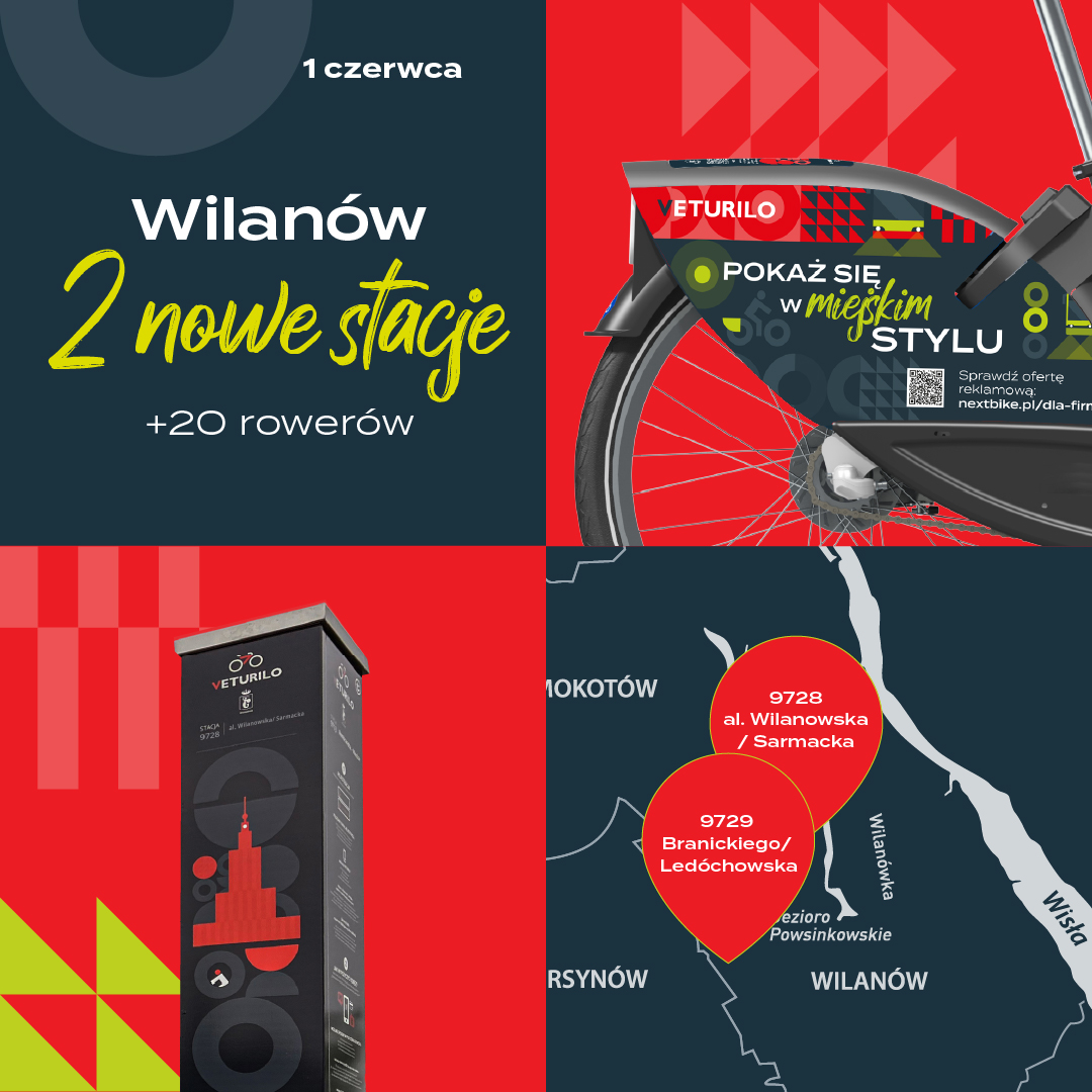 2 nowe stacje Veturilo na Wilanowie